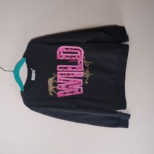 Name It Girls Black Sweatshirt with Pink and Gold Wild Instinct Design 7/8 (EU)